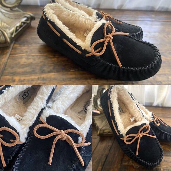 UGG Dakota Suede Moccasin Bow Indoor Outdoor Women's Slipper Shoe US 7 - Picture 1 of 13